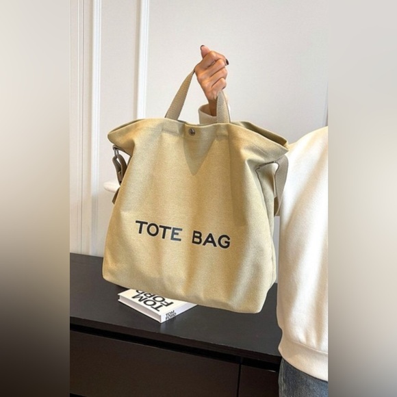 NWT Minimalist Large Capacity Canvas Shoulder Tote Bag - Picture 5 of 8